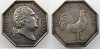 Tokens and Medals Jeton Numismatics of Administrations Préfecture de Police Jeton octogonal en argent 30mm Louis XVIII Préfecture de Police TTB+ -