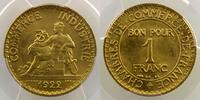 Coins of France 1793-1959 1 Franc 1 Franc G.468 Domard 1922 PCGS-MS66 FDC -