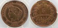 Coins of France 1793-1959 5 Centimes 5 Centimes G.157a Cérès 1897 A (Paris) torche PCGS-MS64RB pr.FDC -