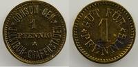 Emergency coins from Alsace-Lorraine 1 Pf ILLKIRCH-GRAFFENSTADEN (67) Consum-Genossenschaft 1 Pf Lt, R 15mm SUP -