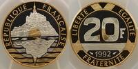 Münzen G.871   Mont-Saint-Michel     épreuve or et argent   PCGS-PR68DCAM    BE 20 Francs 1992 