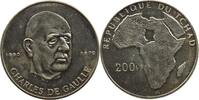World coins 200 Francs Chad République 200 Francs Charles de Gaulle (1970) SUP/FDC -