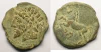 Greek coins Numidie Massinissa ou Micipsa (203-148-118 av.JC) Monnaie de cuivre et plomb TB+ -