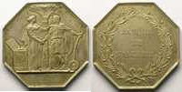 French colonial coinage Jeton Algeria Tokens and Medals Lec.72 Jeton octogonal en argent 36mm Banque de l'Algérie SUP -