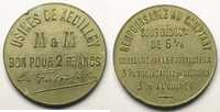 Tokens and Medals Mining Numismatics Xeuilley Usines de Xeuilley (carrières de calcaire et usines à chaux) 2 F Zn Ni,R 32 mm TB+/TTB -