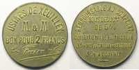Tokens and Medals Mining Numismatics Xeuilley Usines de Xeuilley (carrières de calcaire et usines à chaux) 2 F Zn Ni,R 32 mm TTB -