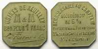 Tokens and Medals Mining Numismatics Xeuilley Usines de Xeuilley (carrières de calcaire et usines à chaux) 1 F Zn Ni, 4c 25mm TB+/TTB -