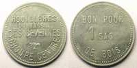 Tokens and Medals Jeton Mining Numismatics Houillères du bassin des Cévennes Jeton de Chauffage Bon pour 1 sac de bois Alu, R 38,5mm TTB+/SUP -