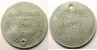 Tokens and Medals Jeton Mining Numismatics Houillères du bassin des Cévennes Jeton de Chauffage Bon pour 1 sac de bois Alu, R tr 38,5mm TTB -