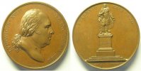 Tokens and Medals Bronze Medals of Louis XVIII Erection de la Statue de Turenne à Sedan ANDRIEU/BARRE Bronze 50mm Erection de la statue de Turenne à Sedan 25 août 1823 SUP -