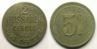 Tokens and Medals Tokens of Messes and Military Circles 12° Hussards Elie 10.1 5 c ZnNi,R 21,5 mm TTB+/SUP -