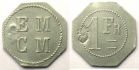Tokens and Medals Tokens of Messes and Military Circles Ecole Militaire de St-Hippolyte du Fort Elie 15.10 E.M.C.M. (Ecole Militaire Coop. Militaire) 1 F Alu, 8 22mm TTB/TTB+ -