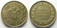 Tokens and Medals jeton rond en argent Mining Numismatics Douai Compagnie Charbonnière Douaisienne 1872 jeton rond en argent 37mm SUP -