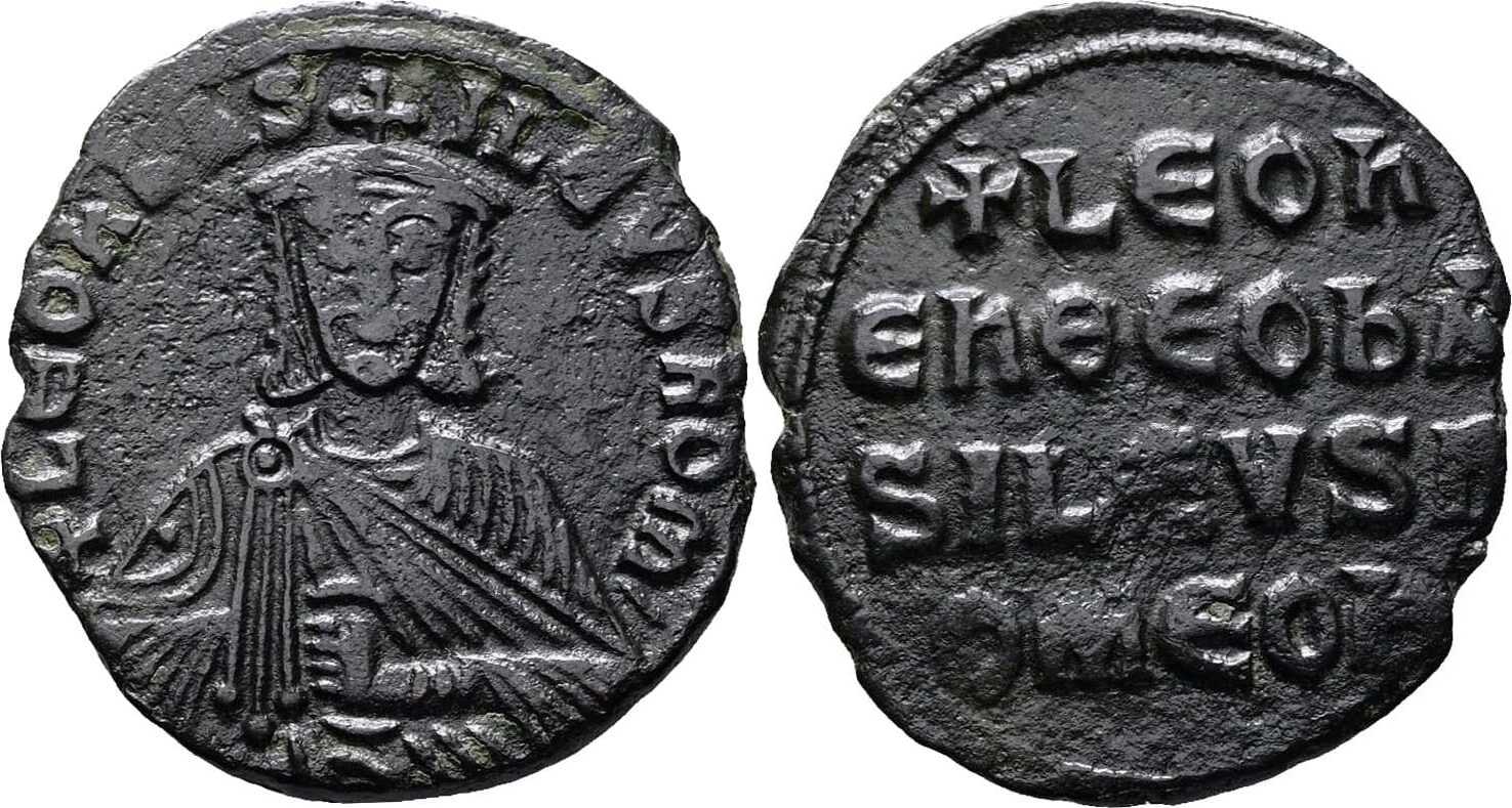 Byzantine 886 – 912 AD. Leo VI “The Wise” AE Follis – Imperial Title
