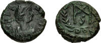 Roman Empire Nummus AE4 Marcian AE4 – Monogram within Wreath (Constantinople Mint) -