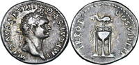 Roman Empire Denarius Domitian AR Denarius – Dolphin Atop a Tripod -