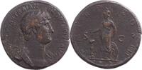 Roman Empire Sestertius Hadrian AE Sestertius – Minerva Standing -