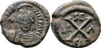 Byzantine Decanummium Maurice Tiberius AE Decanummium – SICILIA (Syracuse Mint) -
