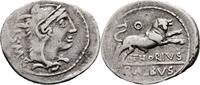 Roman Republic Denarius L. Thorius Balbus AR Denarius – Bull Charging -