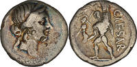 Roman Republic Denarius Julius Caesar – AR Fourrée Denarius – Aeneas Carrying Anchises -