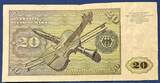 Deutschland BRD 20 Deutsche Mark 1977 20 DM Banknote F-VF