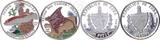 Kuba 6 x 10 Pesos 1994 Fauna der Karibik - Box mit Zertifikat Proof in Kapsel, Etui und Zertifikat
