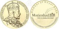 Tschechien Silbermedaille mit Box und Zertifikat Marienbad - Kur und Spa Hotels - vergoldet -