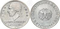 3 Mark 1929 E Deutschland - Weimar Weimarer Republik - 3 Reichsmark Lessing f.ss, leicht korrodiert