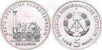 DDR 5 Mark 1988 5 Mark Erste Deutsche Ferneisenbahn - Saxonia prägefrisch 8.21 US$ Tax included +  11.73 US$ shipping
