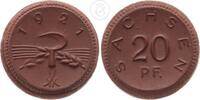 Sachsen 20 Pfennig Porzellan-Notgeld -