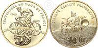 Frankreich 1/4 Euro 100 Jahre Tour de France - Silber vergoldet -