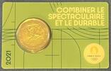 Frankreich 2 Euro Coincard Marianne und der Wettlauf – Eiffelturm - Olympische Sommerspiele 2024 - grün -