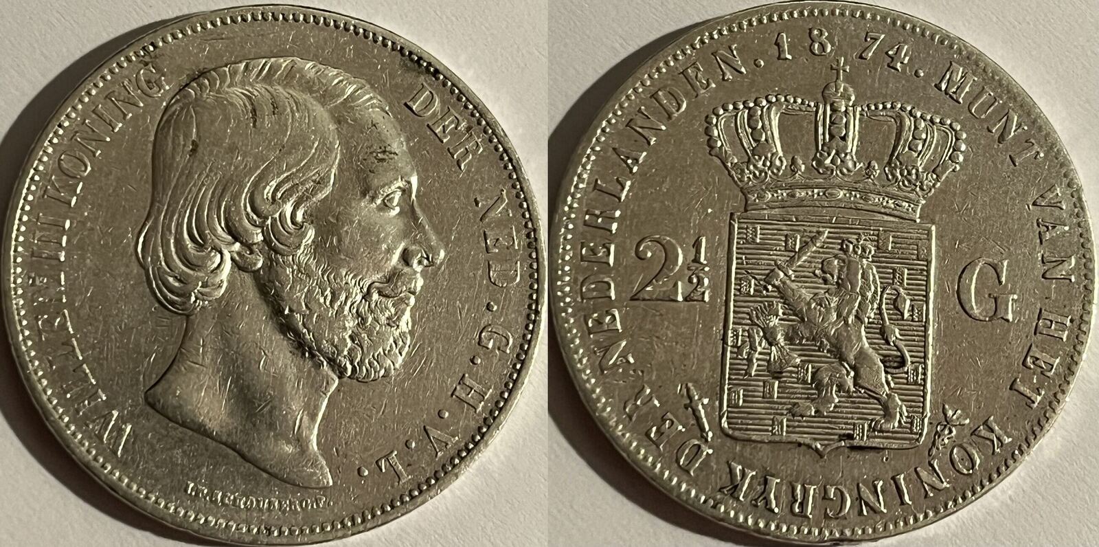 Nederland 2,5 gulden 1874 VF-