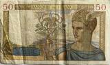 France 50 franc 1938 small tear VF-