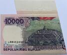 Indonesia 10.000 rupiah 1997 large cut error! VF