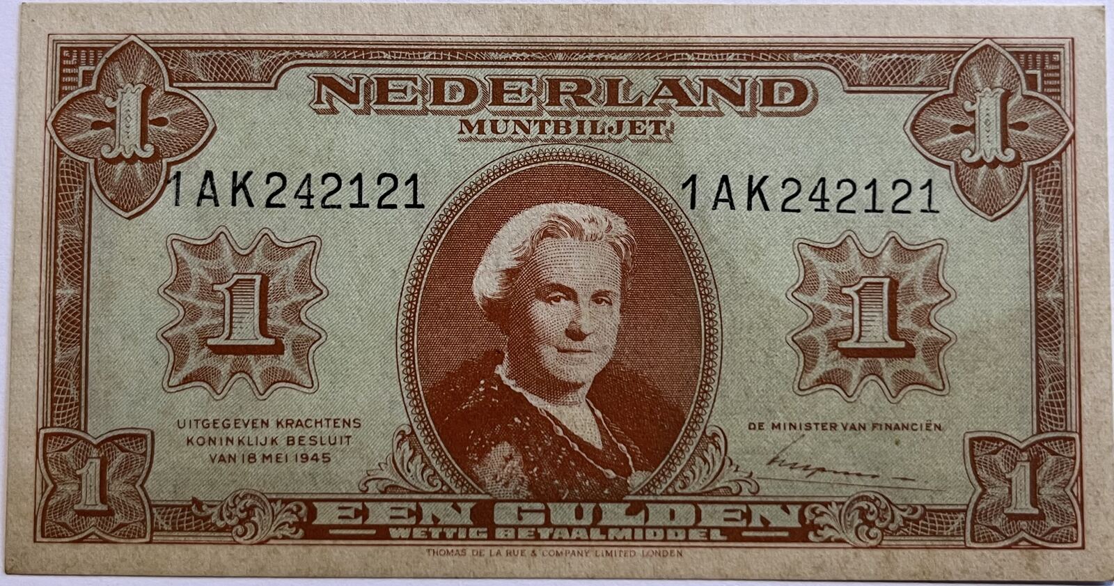 Nederland een gulden 1945 AU | MA-Shops