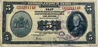 Nederlands-Indië vijf gulden with stamp for use in New-Guinea -