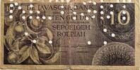 Nederlands-Indië tien gulden cancelled perforated nietig -