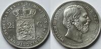 Nederland 2,5 gulden mooie details, maar zwaar gepoetst -