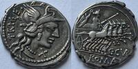Roman Republic denarius C.Curiatius Trigeminus, high quality with appealing patina! -