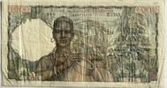 French West-Africa 1000 franc some stains -
