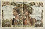 France 5000 franc funnily respireert with fiscal stamps -