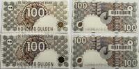 Nederland 100 gulden two pieces with consecutive numbers -