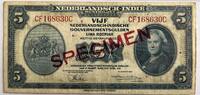 Dutch East-India five gulden Specimen, PCGS top pop! -