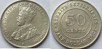 Straits Settlements 50 cent with original lustre! -