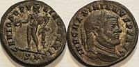 Roman Empire follis Maximianus (286-305) with some original silvering -