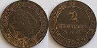 France two cent with a lot of original lustre -