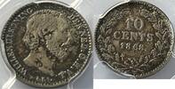 Nederland tien cent of dubbeltje rare date in PCGS slab in high grade -