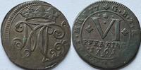 Bentheim-Tecklenburg-Rheda 6 pfennig Moritz Casimir (1710-1768) struck for Rheda -