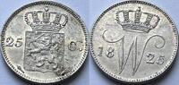 Nederland 25 cent attractive piece with shiny fields -